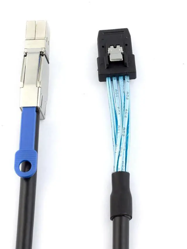 Alt view image 2 of 5 - Mini SAS HD SFF-8644 with IC to SFF-8087 Server Stacking Cable \u2013 12Gbps High Speed 28AWG 10 Ohm Data Cable, Black (3M)