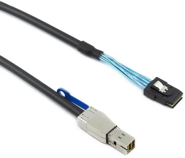 Alt view image 5 of 5 - Mini SAS HD SFF-8644 with IC to SFF-8087 Server Stacking Cable \u2013 12Gbps High Speed 28AWG 10 Ohm Data Cable, Black (3M)