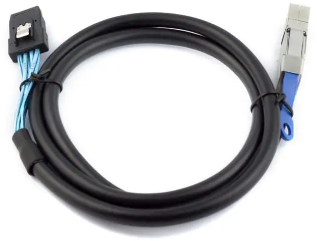 Main image of Mini SAS HD SFF-8644 with IC to SFF-8087 Server Stacking Cable \u2013 12Gbps High Speed 28AWG 10 Ohm Data Cable, Black (3M)