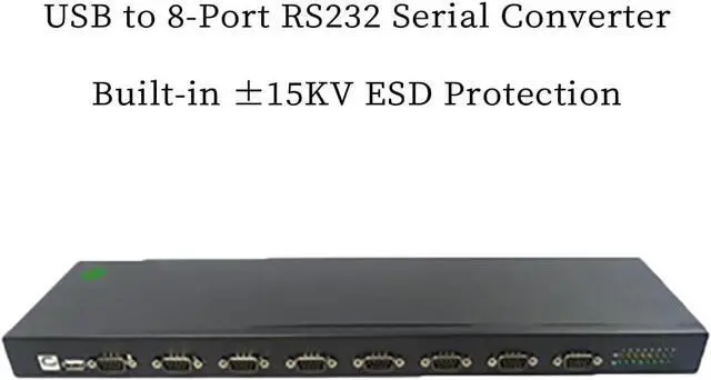 Alt view image 5 of 6 - USB2.0 to 8-Port RS232 Serial Converter, Industrial-Grade DB9 Serial Adapter Hub with FTDI Chip ±15kV ESD Protection for POS, ATM, Factory Automation