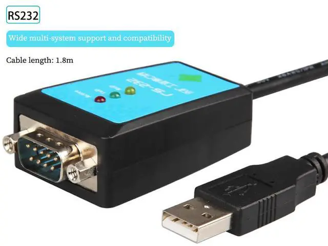 Alt view image 2 of 5 - USB to RS232 Serial Cable 1.8M FTDI Chipset DB9 COM Port Converter Adapter, Industrial-Grade USB to Serial Converter with Surge & ESD Protection, Compatible with Windows/Linux/Mac OS
