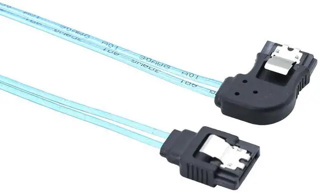 Alt view image 5 of 6 - SATA 7P Female Left-Angle to 180-Degree SATA Female 12G SAS Cable, 30AWG Copper High-Speed Harness (0.3M/11.81in)