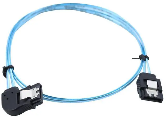 Alt view image 2 of 6 - SATA 7P Female Left-Angle to 180-Degree SATA Female 12G SAS Cable, 30AWG Copper High-Speed Harness (0.3M/11.81in)