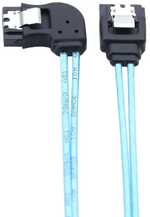 Alt view image 6 of 6 - SATA 7P Female Left-Angle to 180-Degree SATA Female 12G SAS Cable, 30AWG Copper High-Speed Harness (0.3M/11.81in)