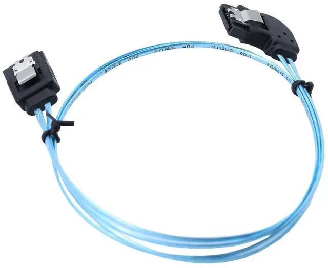 Alt view image 3 of 6 - SATA 7P Female Left-Angle to 180-Degree SATA Female 12G SAS Cable, 30AWG Copper High-Speed Harness (0.3M/11.81in)
