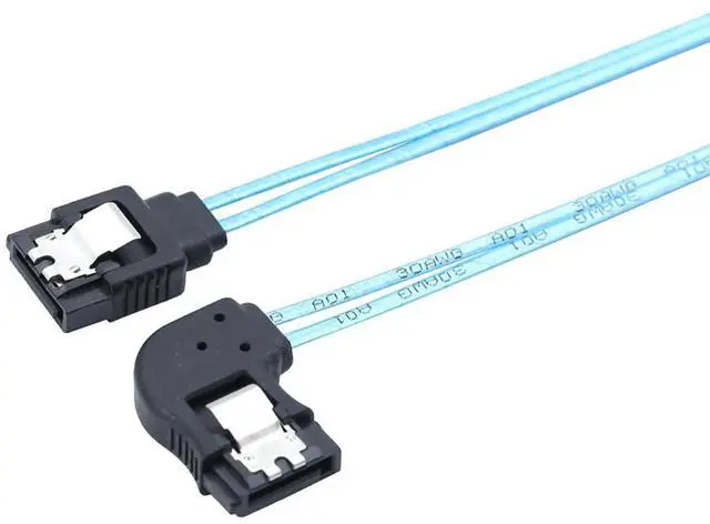 Alt view image 4 of 6 - SATA 7P Female Left-Angle to 180-Degree SATA Female 12G SAS Cable, 30AWG Copper High-Speed Harness (0.3M/11.81in)