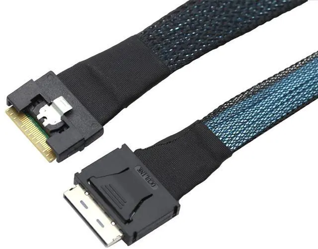 Alt view image 3 of 7 - PCIe Gen4 SlimSAS 8654 8i to Oculink 8611 8i Internal Server Cable, 32AWG Copper Harness, 24Gbps High-Speed Data Transfer (0.5M/19.68in)
