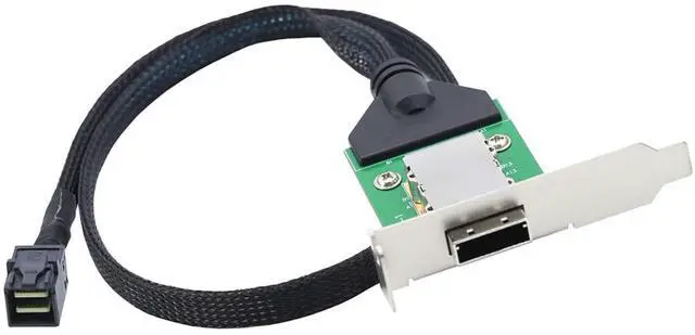 Alt view image 3 of 6 - Mini SAS HD SFF-8643 to HD SFF-8088 PCBA Female Internal to External Cable, 6Gbps High-Speed Server Conversion Cable (0.5M/19.68in)