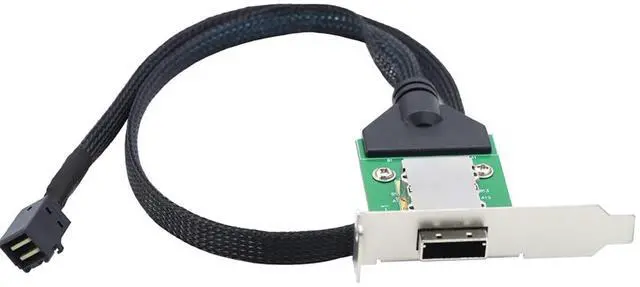 Alt view image 4 of 6 - Mini SAS HD SFF-8643 to HD SFF-8088 PCBA Female Internal to External Cable, 6Gbps High-Speed Server Conversion Cable (0.5M/19.68in)