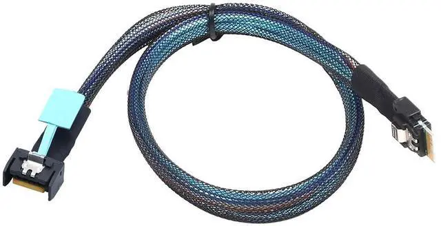 Alt view image 4 of 6 - Gen5 MCIO Slimline SFF-8654 4i to SFF-8654 4i Server Data Cable \u2013 24Gbps High Speed Server Interconnect Cable for RAID Controller, HDD, SSD (1m/39.37in)