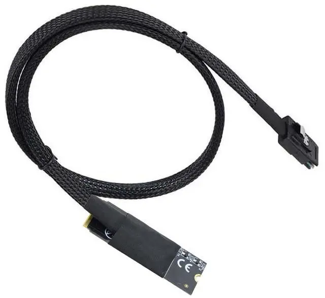 Alt view image 5 of 5 - M.2 M-Key NVMe 2260 to Mini SAS SFF-8087 Server Cable Plug and Play  12Gbps High Speed 30AWG Data Cable for RAID Controller, HDD, SSD (1m/39.37in)