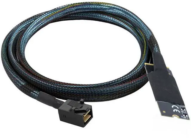 Alt view image 2 of 6 - M.2 (M-Key) to SAS SFF-8643 HD Cable,High-Speed Plug and Play Server Data Cable Compatible with RAID Controller, U.2 NVMe SSD, Storage Expansion (0.5M/19.68in)