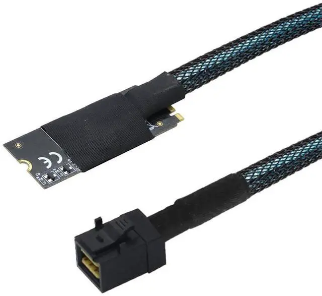 Alt view image 4 of 6 - M.2 (M-Key) to SAS SFF-8643 HD Cable,High-Speed Plug and Play Server Data Cable Compatible with RAID Controller, U.2 NVMe SSD, Storage Expansion (0.5M/19.68in)