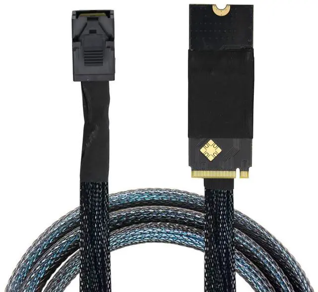 Alt view image 5 of 6 - M.2 (M-Key) to SAS SFF-8643 HD Cable,High-Speed Plug and Play Server Data Cable Compatible with RAID Controller, U.2 NVMe SSD, Storage Expansion (0.5M/19.68in)