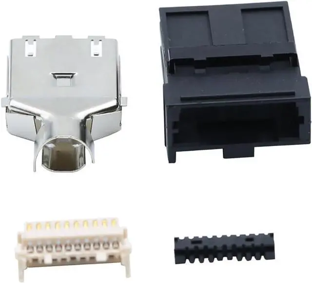 Alt view image 5 of 6 - E Type 19Pin Male Solder Connector Compatible with HDMI 6-Pack  High-Performance Car, PC, Industrial, and Communication Equipment Connector Black ABS Molded Structure