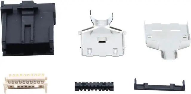 Alt view image 6 of 6 - E Type 19Pin Male Solder Connector Compatible with HDMI 6-Pack  High-Performance Car, PC, Industrial, and Communication Equipment Connector Black ABS Molded Structure