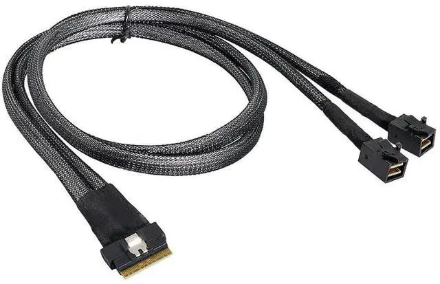 Alt view image 2 of 5 - Mini SlimSAS SFF-8654 8i 4.0 to 4X SAS HD SFF-8643 Internal Server Cable,12Gbps High-Speed Data Cable Compatible with RAID Controller, Workstation, Storage Expansion (0.5M/19.68in)