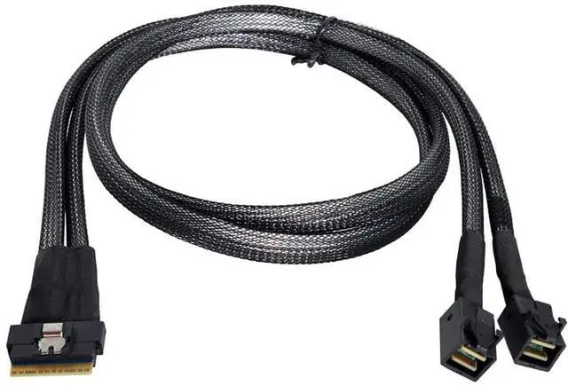 Alt view image 5 of 5 - Mini SlimSAS SFF-8654 8i 4.0 to 4X SAS HD SFF-8643 Internal Server Cable,12Gbps High-Speed Data Cable Compatible with RAID Controller, Workstation, Storage Expansion (0.5M/19.68in)