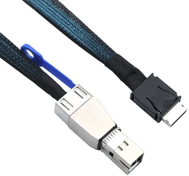 Alt view image 5 of 5 - OCuLink 4i SFF-8611 to SAS SFF-HD 8644 4i Cable, 12Gbps High-Speed Server Data Cable \u2013 Compatible with RAID Controller, Workstation, Storage Expansion (1m/39.37in)