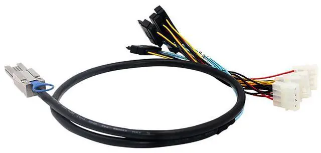 Alt view image 4 of 6 - Mini SAS HD SFF-8088 26P to 4X SAS 8482 with Power Cable,6Gbps High-Speed Server Data Cable Compatible with RAID Controller, Storage Expansion, Workstation (0.5M/19.68in)
