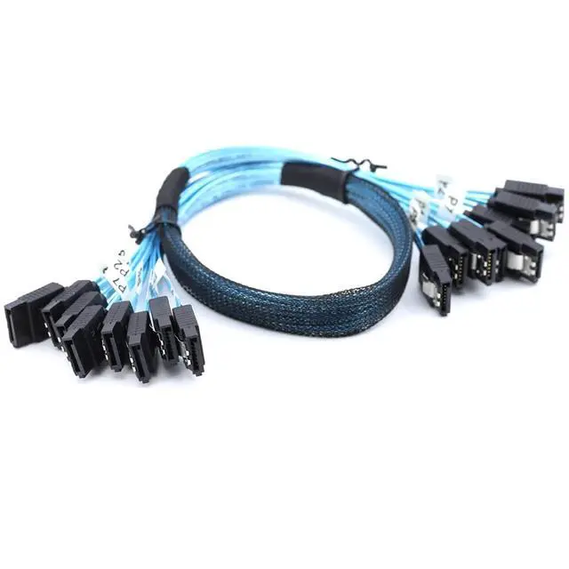 Alt view image 6 of 7 - 8X SATA 7Pin Female to 8X SATA 7Pin Female Cable, 12Gbps High-Speed SSD Hard Drive Data Cable \u2013 Compatible with Server, RAID Controller, Workstation, Storage Expansion (1m/39.37in)