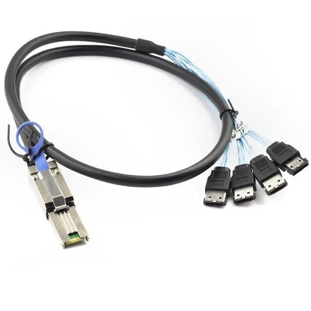 Alt view image 3 of 5 - Mini SAS HD SFF-8088 26P to 4×eSATA 7P Female External Server Hard Drive Cable, 28AWG 6G High-Speed Copper Wire Harness (2M/78.74)