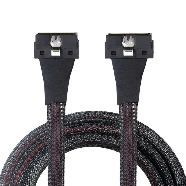 Alt view image 6 of 6 - PCIe SlimSAS LP Low Profile SFF-8654 8i 74P to LP 8X High Speed Internal Cable \u2013 24Gbps 85m 30AWG Server Data Harness (0.5M/19.68in)