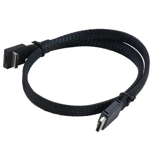 Alt view image 4 of 6 - PCIe Oculink SFF-8611 4I 42P to SFF-8611 4I 90° High-Speed Server Cable, 32AWG 24G Copper Wire Harness (0.5M/19.68in)