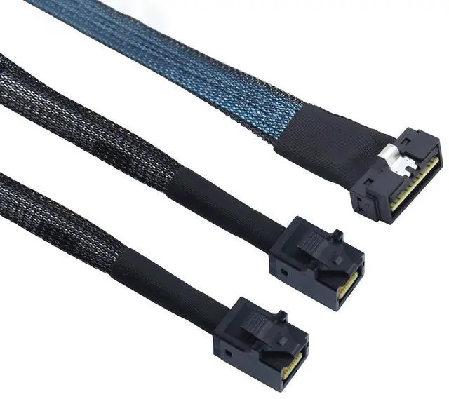 Alt view image 2 of 6 - Compatible with PCI-E Slimline SFF-8654 8I  to Dual SFF-8643 Server Cable, 12G High-Speed Harness, 32AWG Copper (0.8M/31.49in)