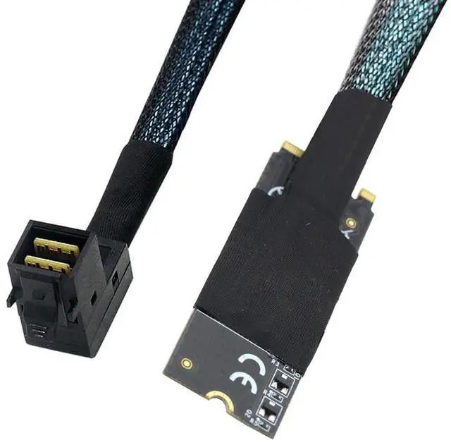 Alt view image 5 of 6 - Compatible with M.2 (M-Key) to SFF-8643 SAS HD 90-Degree Cable, 12G High-Speed Server Harness, 30AWG Copper, Plug & Play (0.5M/19.68in)