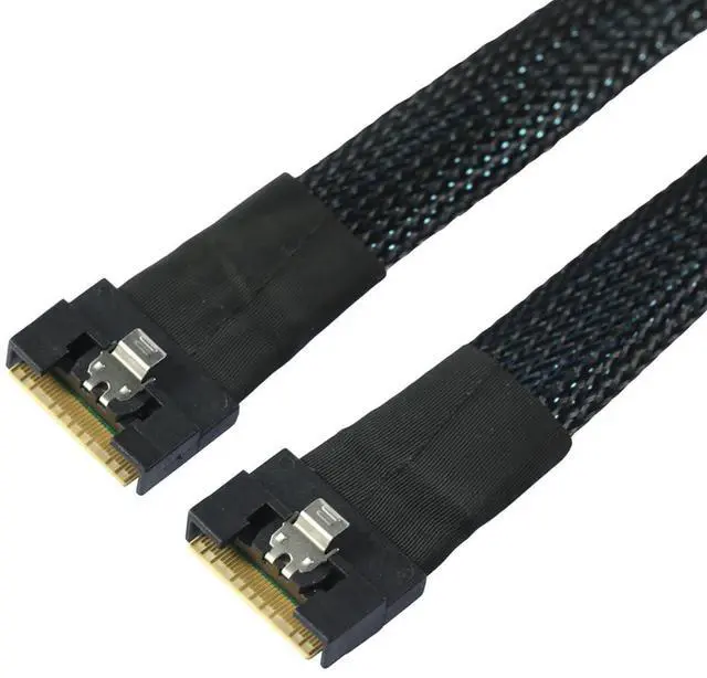 Alt view image 4 of 6 - SlimSAS SFF-8654 8i 8X 4.0 Cable \u2013 32AWG 24G High-Speed Server Interconnect with Anti-Misdirection Design (1M)