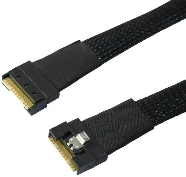 Alt view image 5 of 6 - SlimSAS SFF-8654 8i 8X 4.0 Cable \u2013 32AWG 24G High-Speed Server Interconnect with Anti-Misdirection Design (1M)