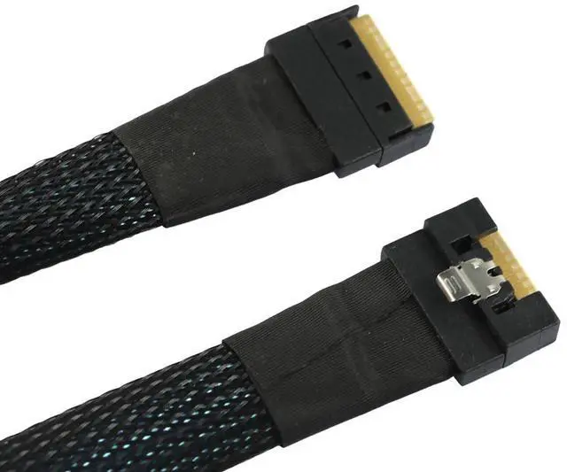 Alt view image 3 of 6 - SlimSAS SFF-8654 8i 8X 4.0 Cable \u2013 32AWG 24G High-Speed Server Interconnect with Anti-Misdirection Design (1M)