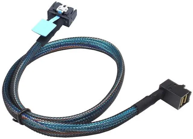 Alt view image 2 of 6 - Gen5 MCIO Slimline SFF-8654 4i to HD SFF-8643 90-Degree Cable \u2013 12G High-Speed Server Interconnect (0.8M)