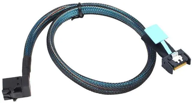 Alt view image 4 of 6 - Gen5 MCIO Slimline SFF-8654 4i to HD SFF-8643 90-Degree Cable \u2013 12G High-Speed Server Interconnect (0.8M)