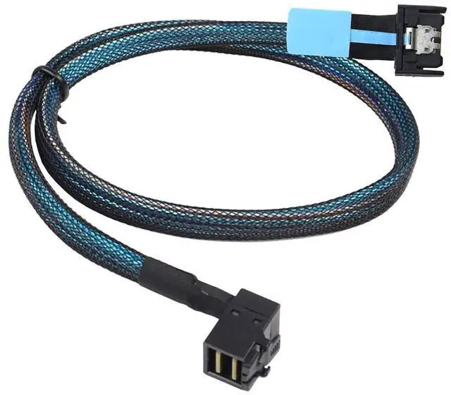 Alt view image 5 of 6 - Gen5 MCIO Slimline SFF-8654 4i to HD SFF-8643 90-Degree Cable \u2013 12G High-Speed Server Interconnect (0.8M)