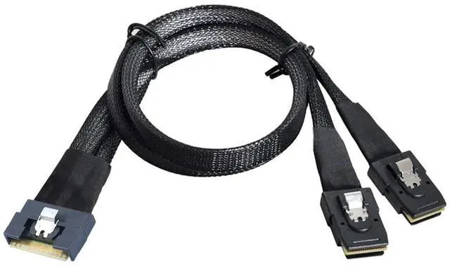 Alt view image 2 of 6 - SlimSAS SFF-8654 8i 4.0 to Dual SAS 8087 Cable \u2013 32AWG 24G High-Speed Server Internal Cable with Anti-Misdirection Design (0.8M)