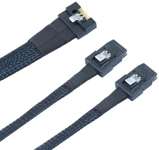 Alt view image 4 of 6 - SlimSAS SFF-8654 8i 4.0 to Dual SAS 8087 Cable \u2013 32AWG 24G High-Speed Server Internal Cable with Anti-Misdirection Design (0.8M)