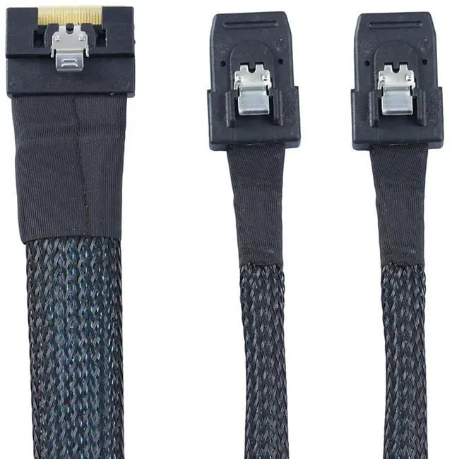 Alt view image 6 of 6 - SlimSAS SFF-8654 8i 4.0 to Dual SAS 8087 Cable \u2013 32AWG 24G High-Speed Server Internal Cable with Anti-Misdirection Design (0.8M)