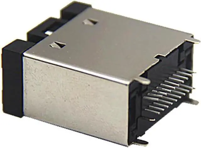 Alt view image 5 of 6 - E Type Connector 19Pin Female 180Degree Adapter  Compatible with HDMI, 8K High-Definition Anti-Vibration Board Mount for Automotive and Industrial Applications