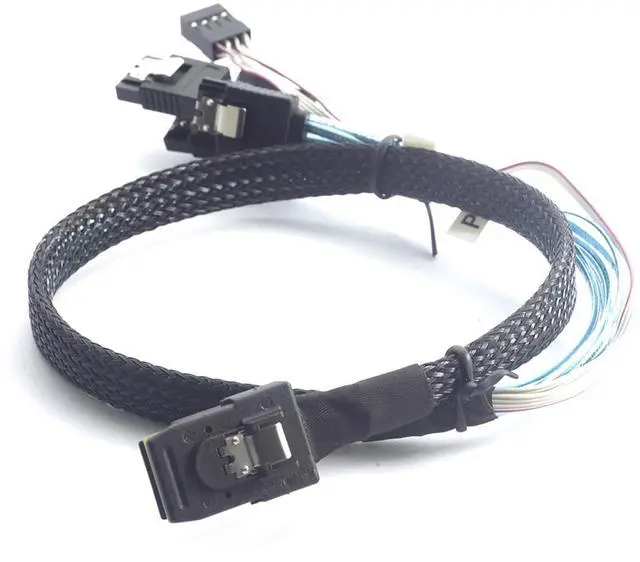 Alt view image 6 of 6 - Mini SAS 8087 to 4* SATA Internal Server Cable with Sideband\u2013 12Gbps High Speed 30AWG Copper Data Transfer Cord, 10 Ohm Impedance (0.5M)