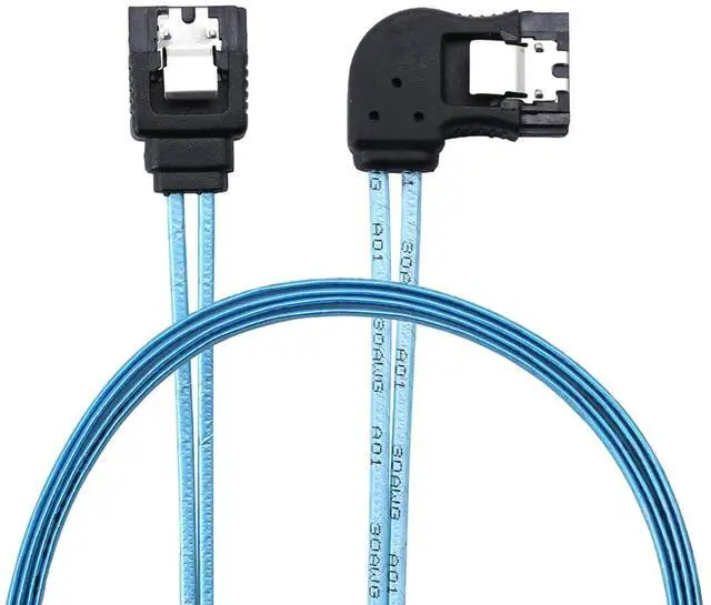 Main image of SATA 7P Female Right Angle to SATA Female 180 Degree Cable \u2013 12Gbps SAS High Speed Server Hard Drive Connection, 30AWG Low-Loss Wire (0.3M)