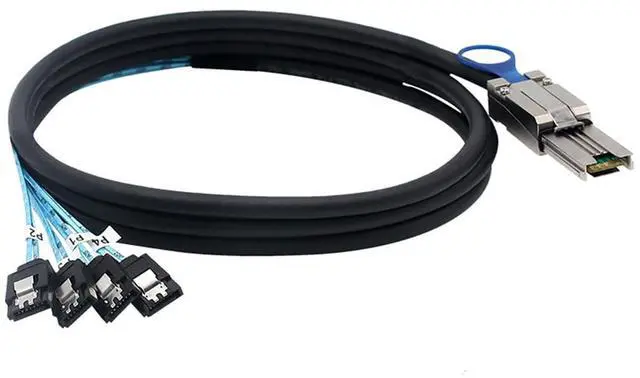 Alt view image 2 of 5 - Mini SAS HD SFF-8088 26P to 4X SATA 7P Female Cable \u2013 6Gbps High Speed Server Hard Drive Connection Cable, 28AWG, 10 Ohm (0.5M)