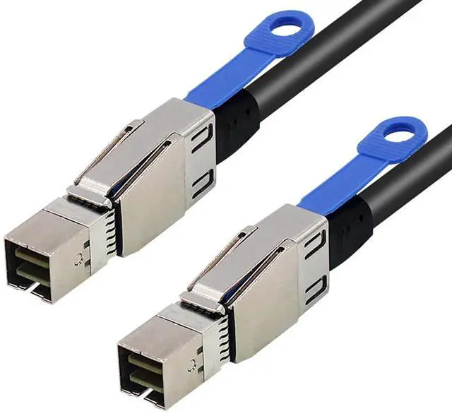 Main image of Mini SAS HD SFF-8644 to Mini SAS SFF-8644 Cable with IC \u2013 High Speed Server Aggregation Cable, 12Gbps, 28AWG, Low-Loss Flat Interface (0.5M)