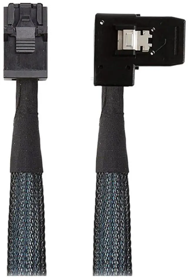 Alt view image 2 of 5 - Mini SAS HD SFF-8643 4i to SAS SFF-8087 Right Angle Cable  High Speed Internal Server Connection Cable, 30AWG, 10 Ohm (1M)