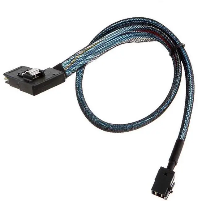 Alt view image 4 of 5 - Mini SAS HD SFF-8643 4i to SAS SFF-8087 Right Angle Cable  High Speed Internal Server Connection Cable, 30AWG, 10 Ohm (1M)