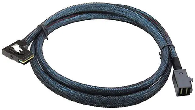 Alt view image 2 of 5 - Mini SAS HD SFF-8643 4i to SAS SFF-8087 Right Angle Cable \u2013 High Speed Internal Server Connection Cable, 30AWG, 10 Ohm (0.5M)