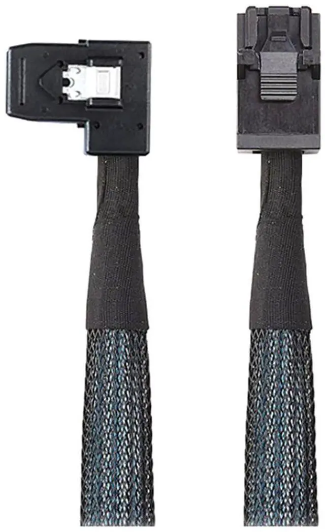 Alt view image 3 of 5 - Mini SAS HD SFF-8643 4i to SAS SFF-8087 Right Angle Cable \u2013 High Speed Internal Server Connection Cable, 30AWG, 10 Ohm (0.5M)