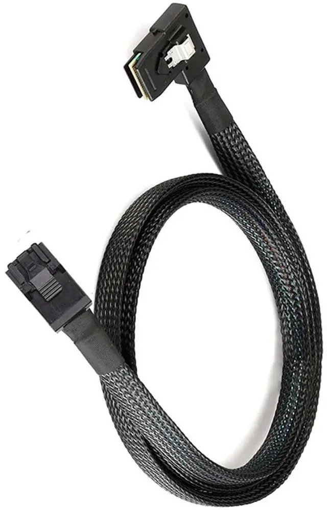Alt view image 4 of 5 - Mini SAS HD SFF-8643 4i to SAS SFF-8087 Right Angle Cable \u2013 High Speed Internal Server Connection Cable, 30AWG, 10 Ohm (0.5M)