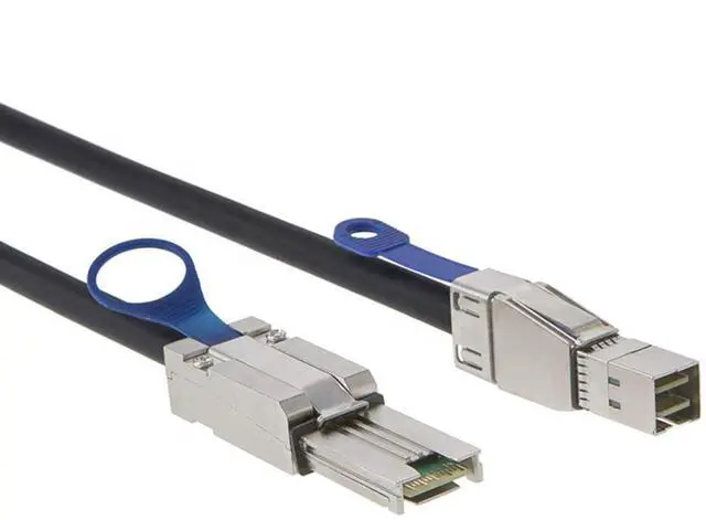 Main image of Mini SAS HD SFF-8088 26 Pin to SAS HD SFF-8644 Server Stacking Cable \u2013 6Gbps High Speed 28AWG Data Cable, Black Flat Connector (0.5M)
